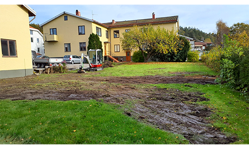 Rensning och anläggning av gräsmatta